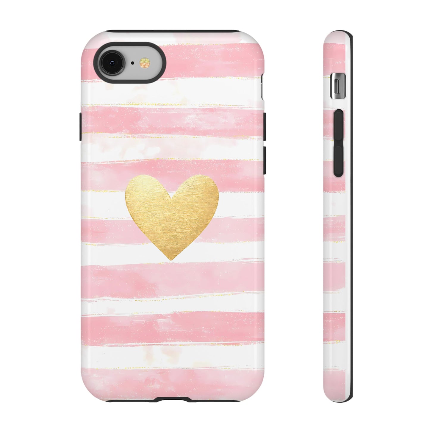 iPhone case - Pink and white striped