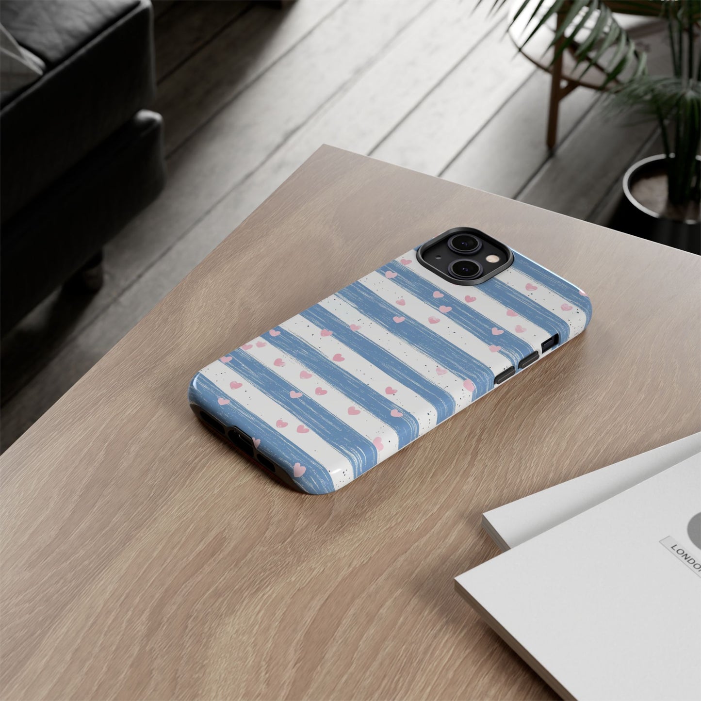 iPhone Case – Blue and White Pattern