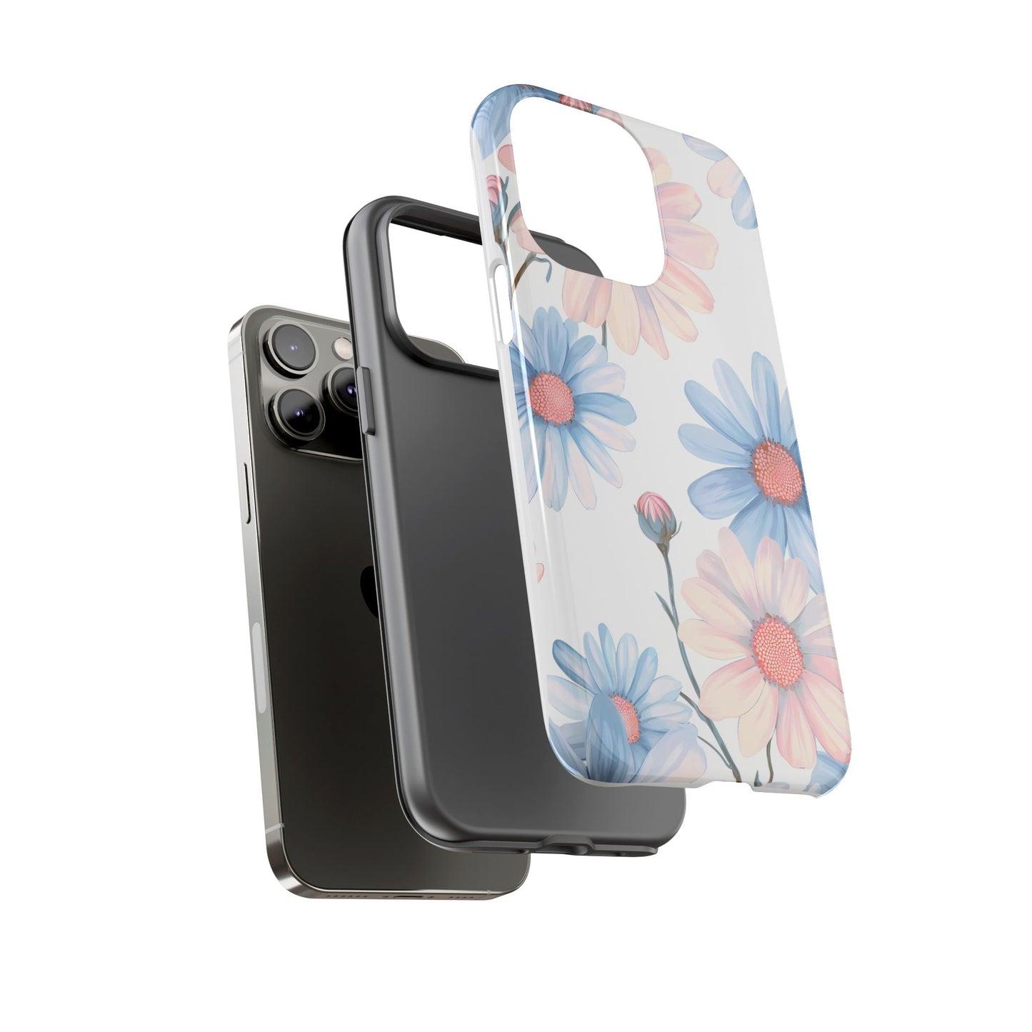 Cute iPhone Case – Blue and Pink Flowers