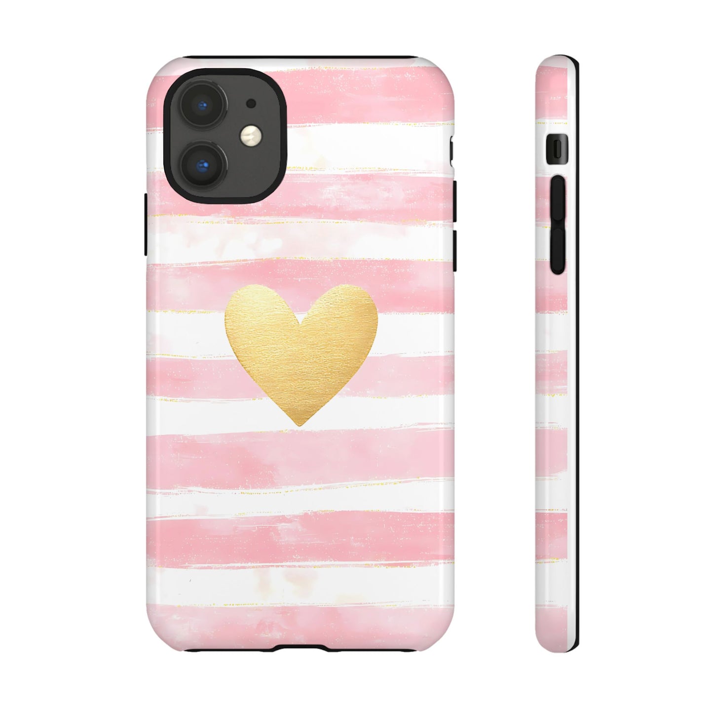 iPhone case - Pink and white striped