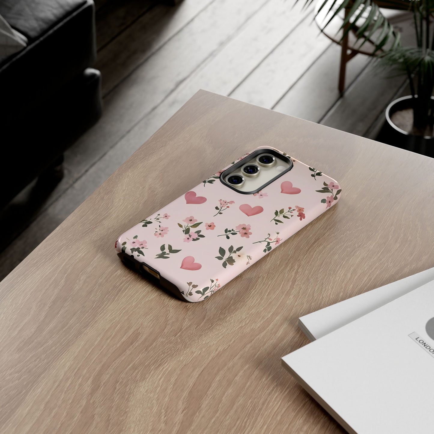 iPhone Case – Cute Pink Heart Flower Design