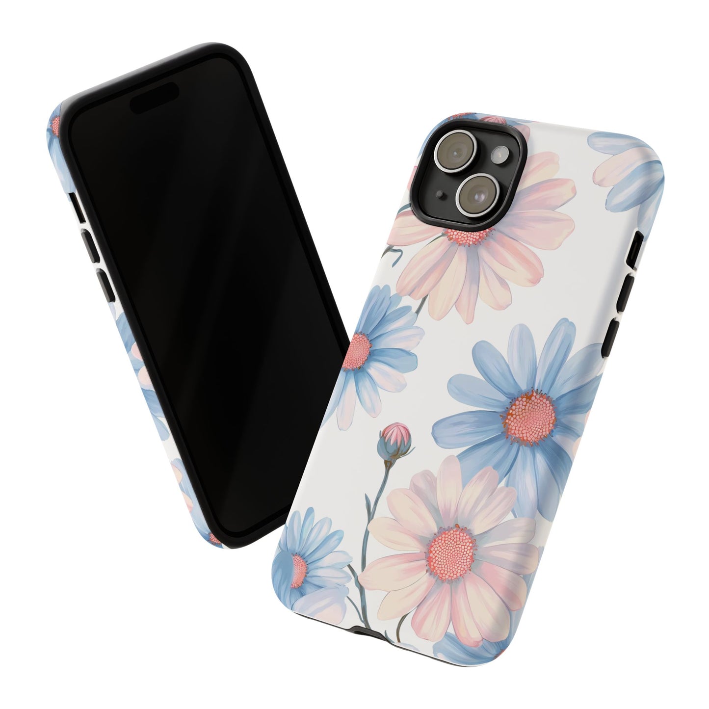 Cute iPhone Case – Blue and Pink Flowers