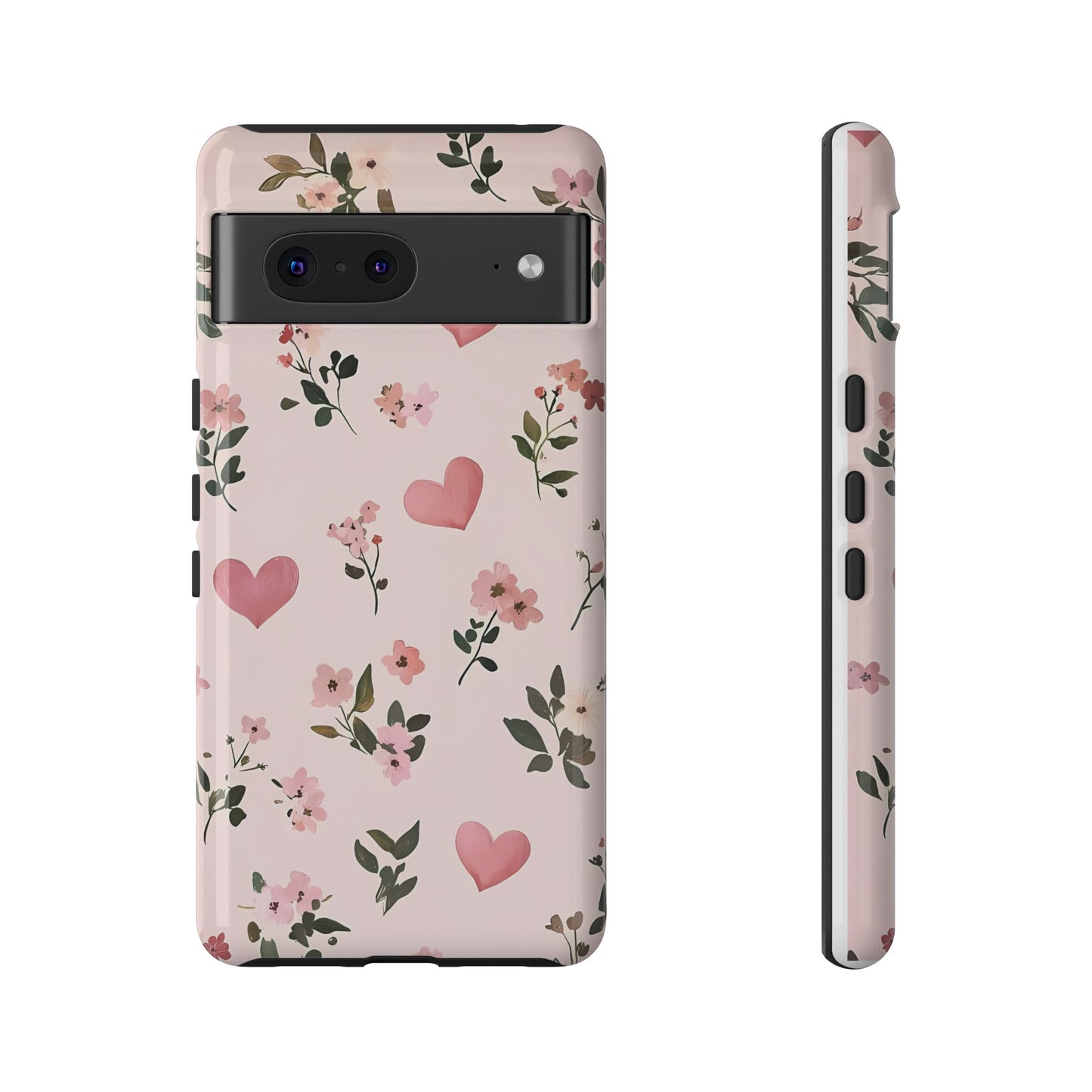 iPhone Case – Cute Pink Heart Flower Design