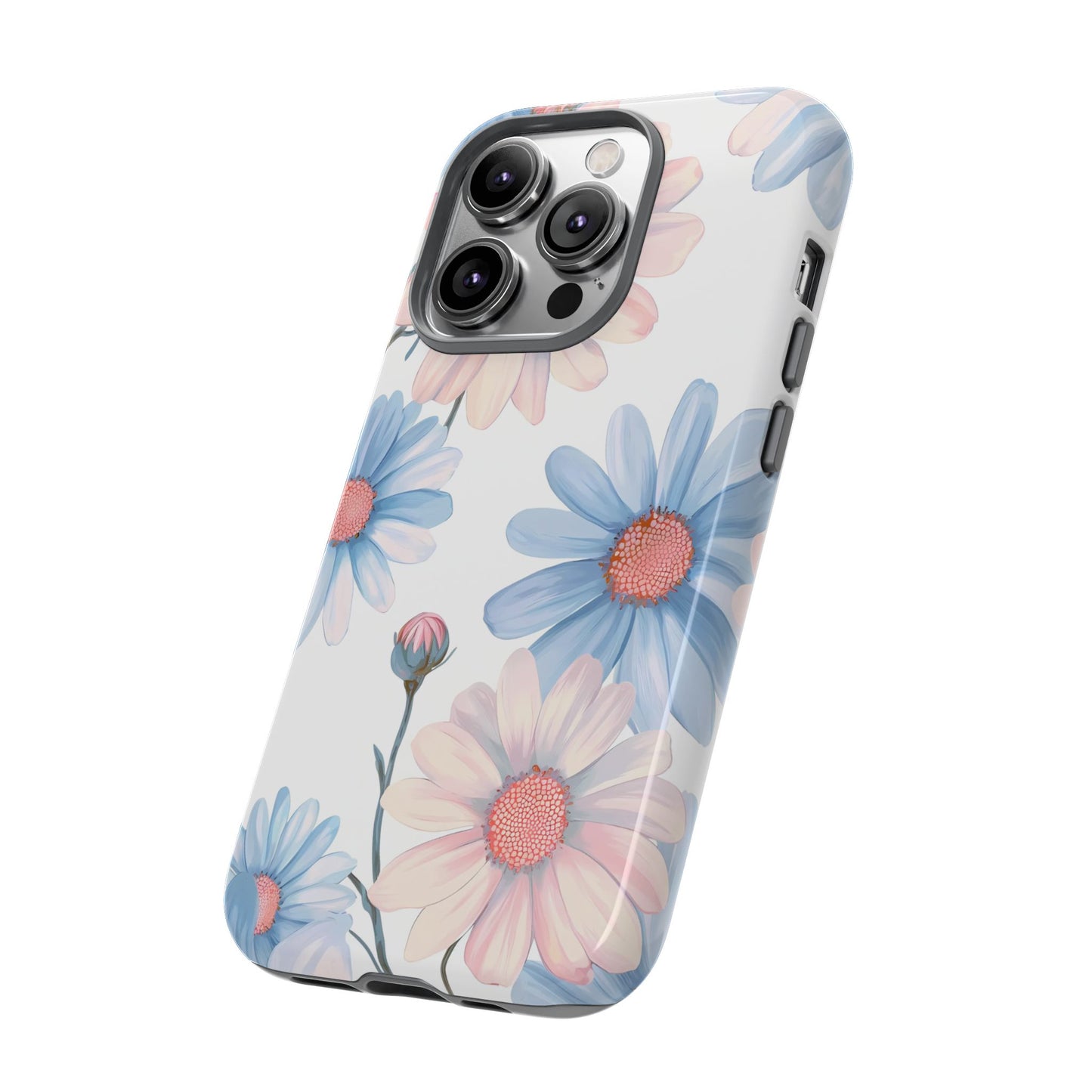 Cute iPhone Case – Blue and Pink Flowers