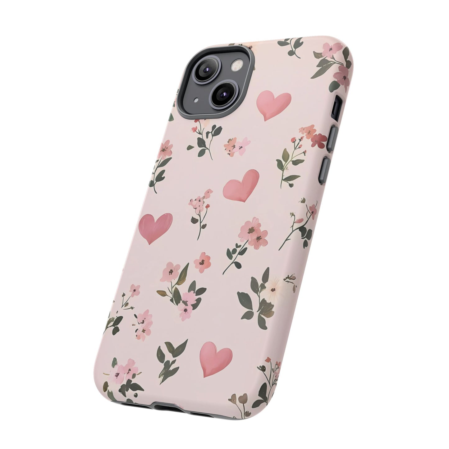 iPhone Case – Cute Pink Heart Flower Design