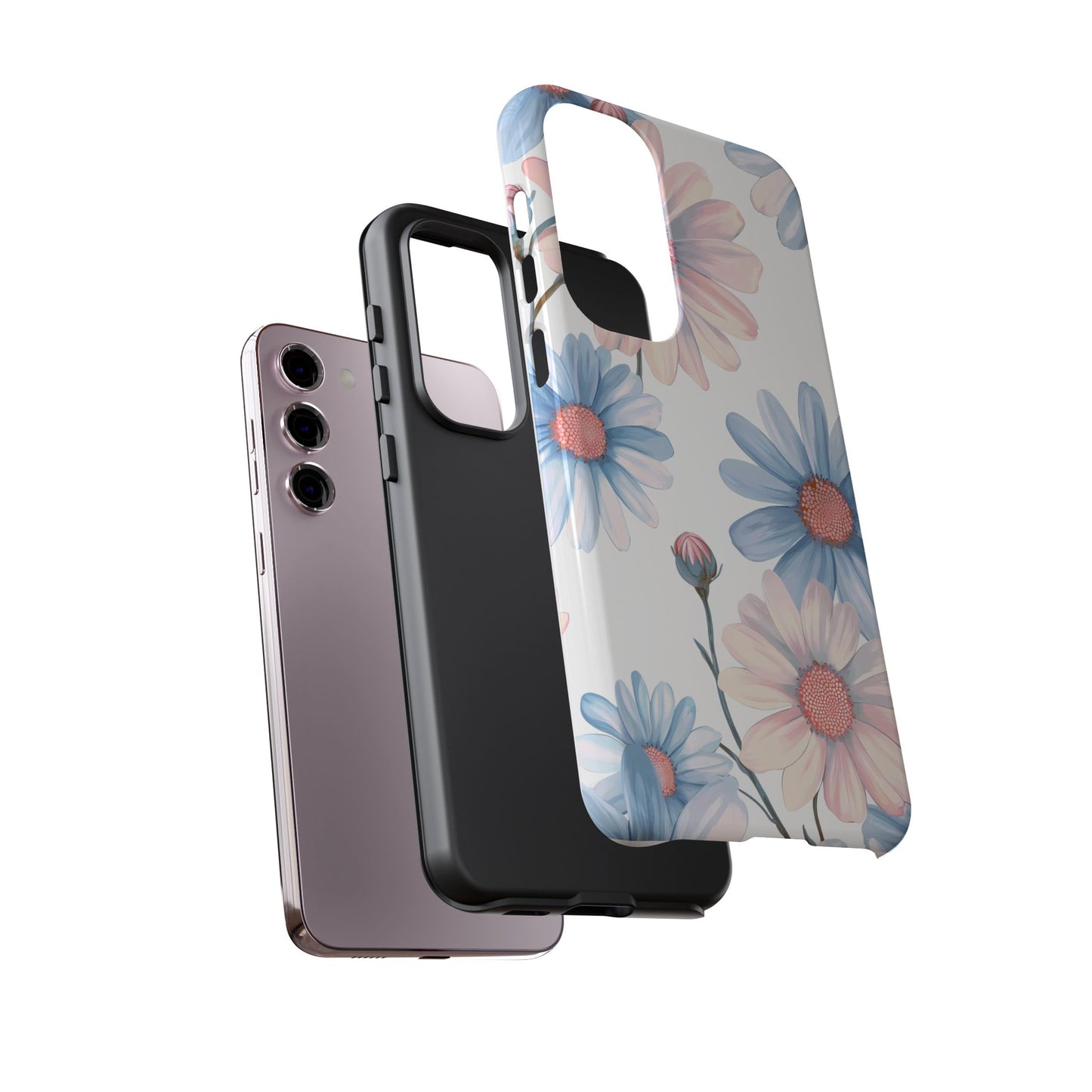 Cute iPhone Case – Blue and Pink Flowers