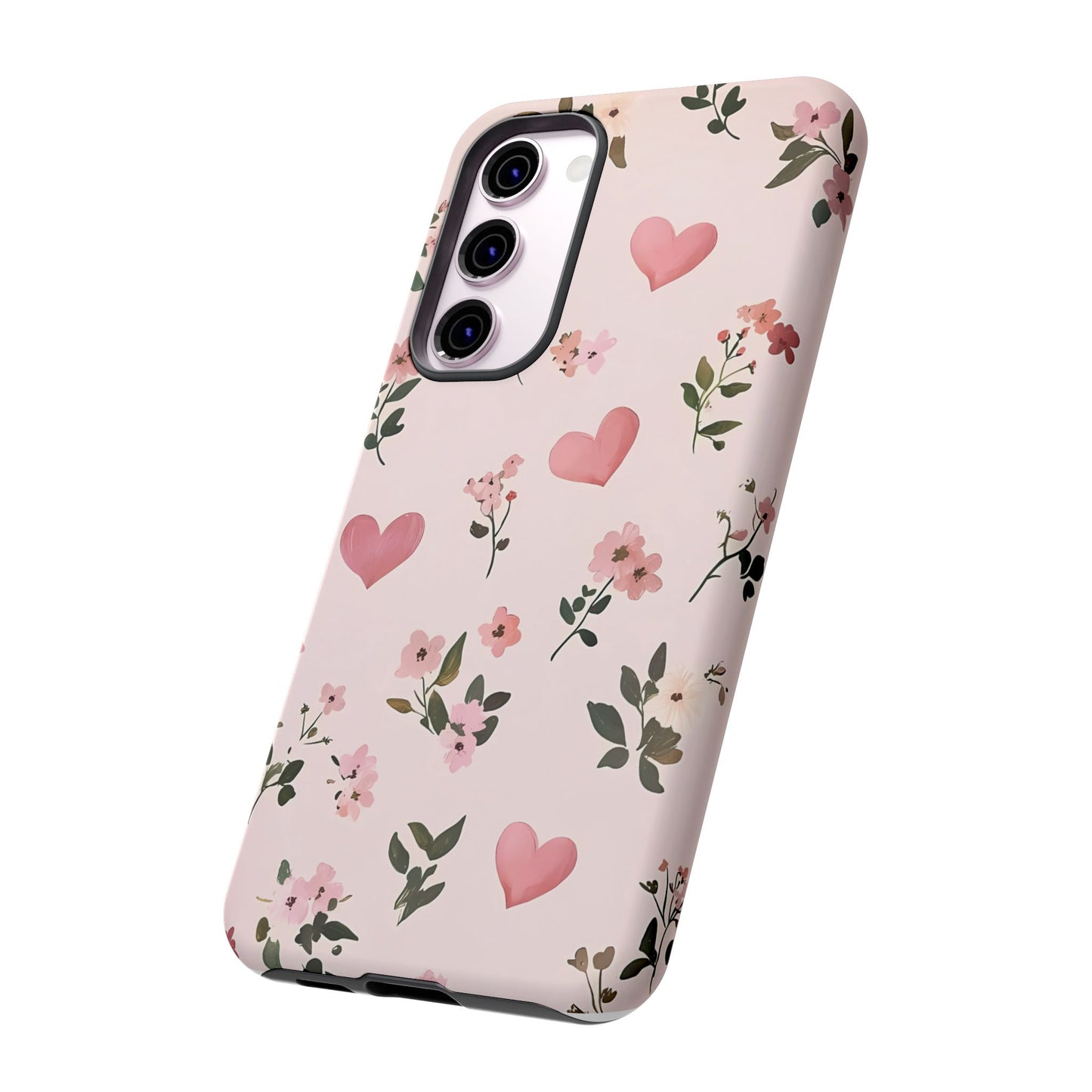 iPhone Case – Cute Pink Heart Flower Design