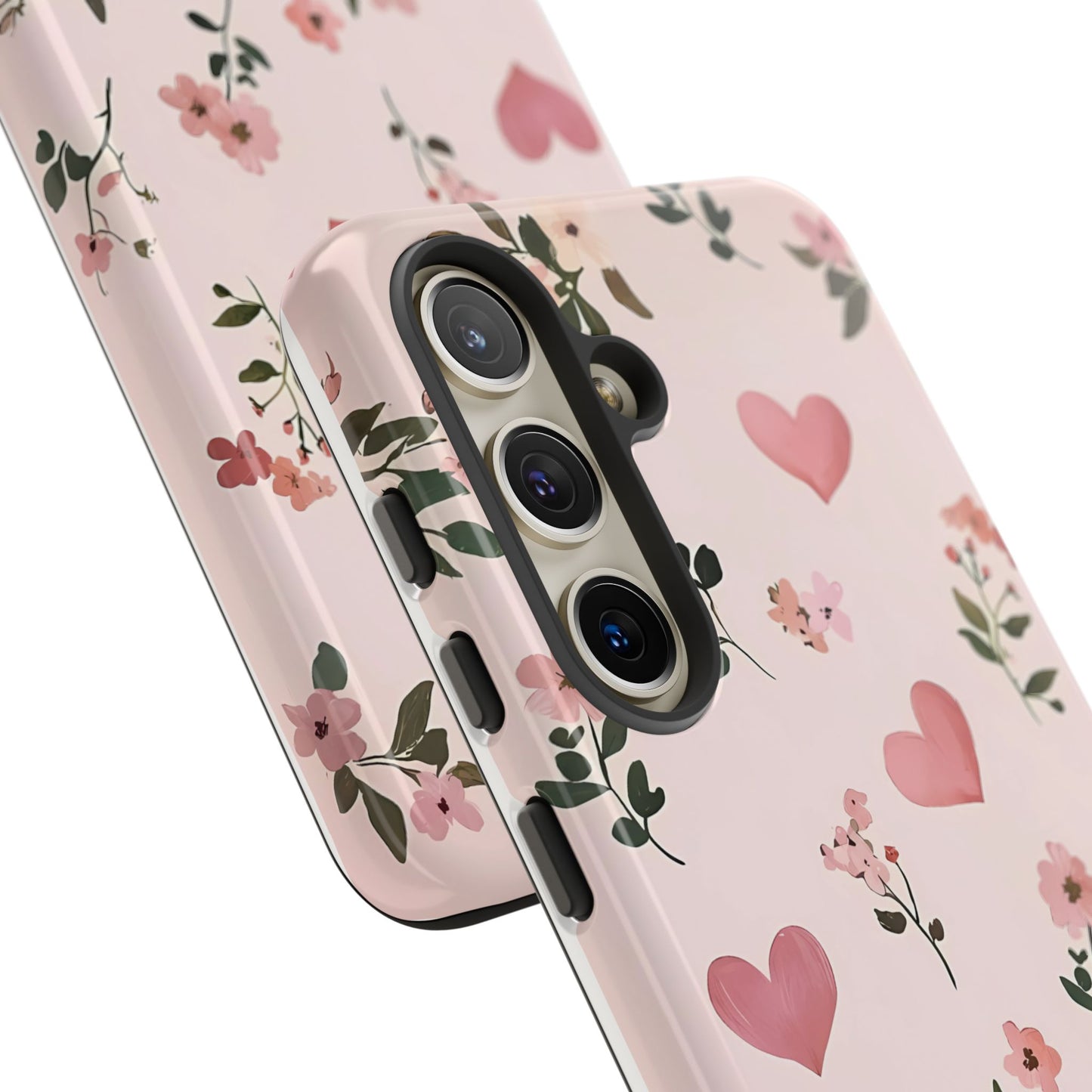 iPhone Case – Cute Pink Heart Flower Design