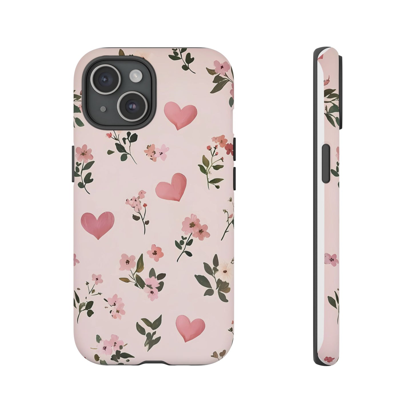 iPhone Case – Cute Pink Heart Flower Design