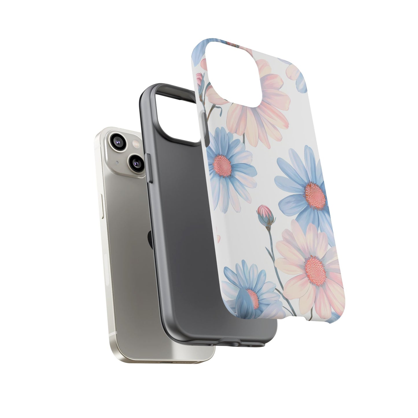 Cute iPhone Case – Blue and Pink Flowers