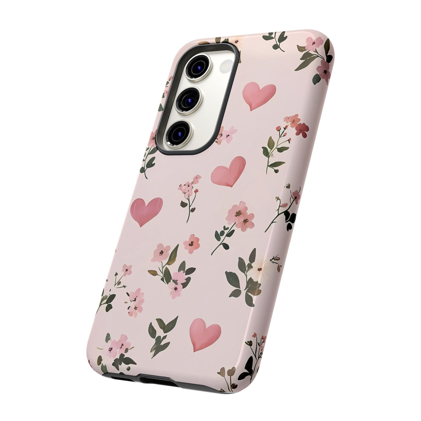 iPhone Case – Cute Pink Heart Flower Design