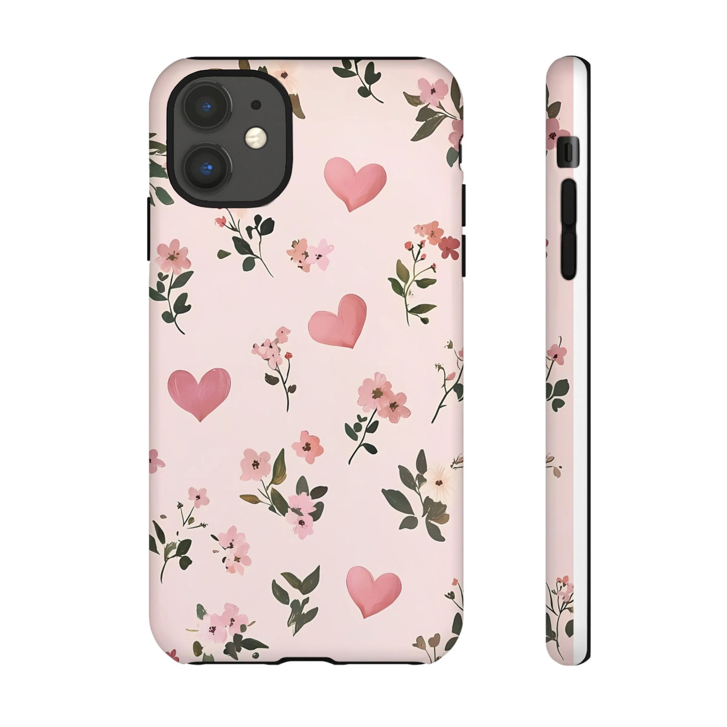 iPhone Case – Cute Pink Heart Flower Design