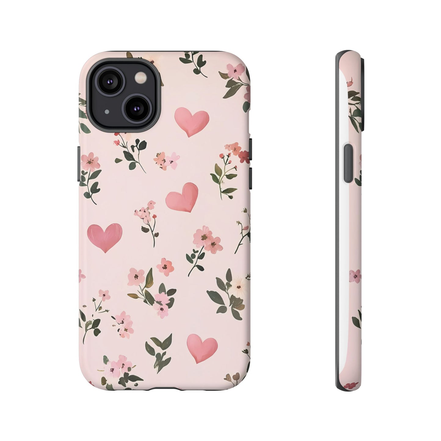 iPhone Case – Cute Pink Heart Flower Design