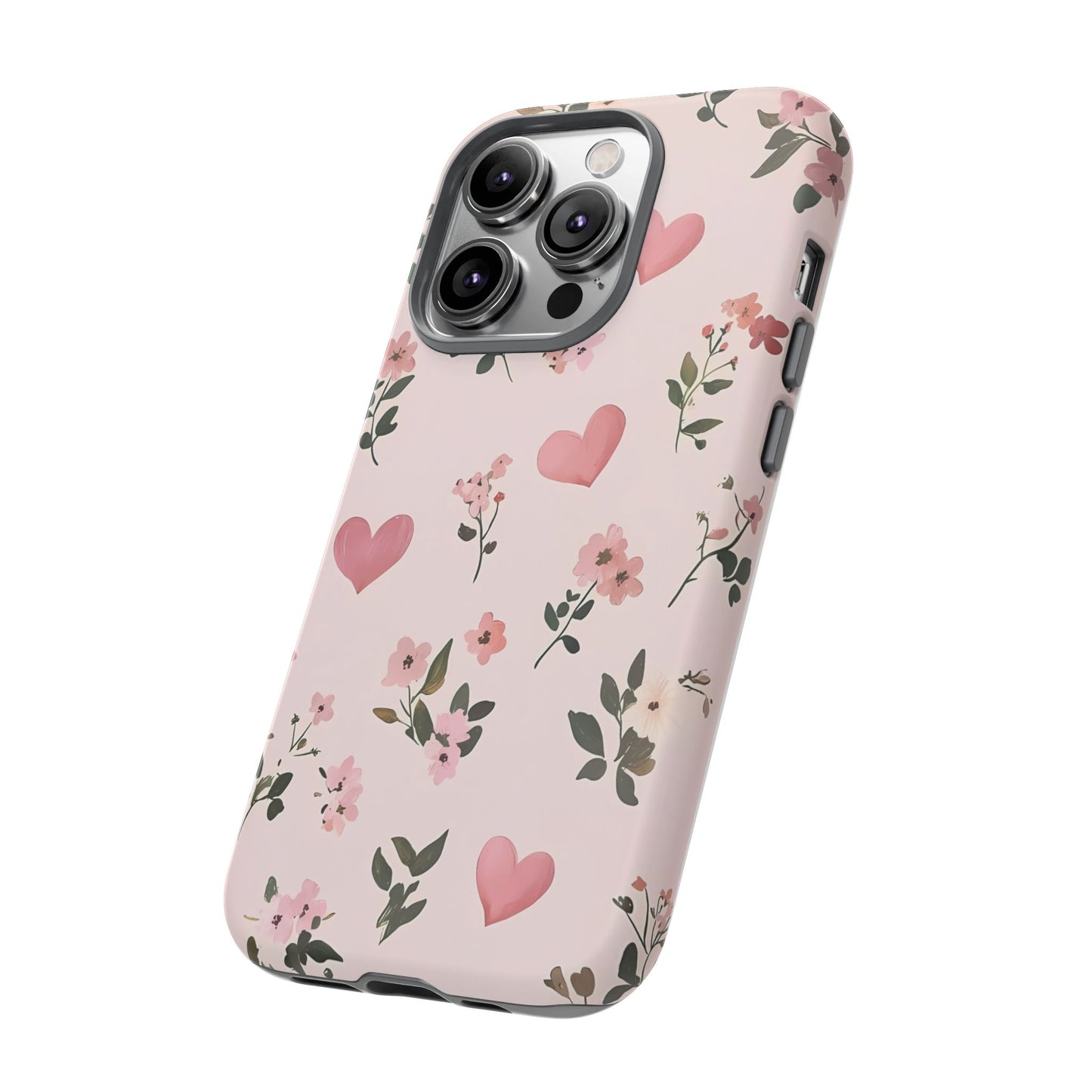 iPhone Case – Cute Pink Heart Flower Design