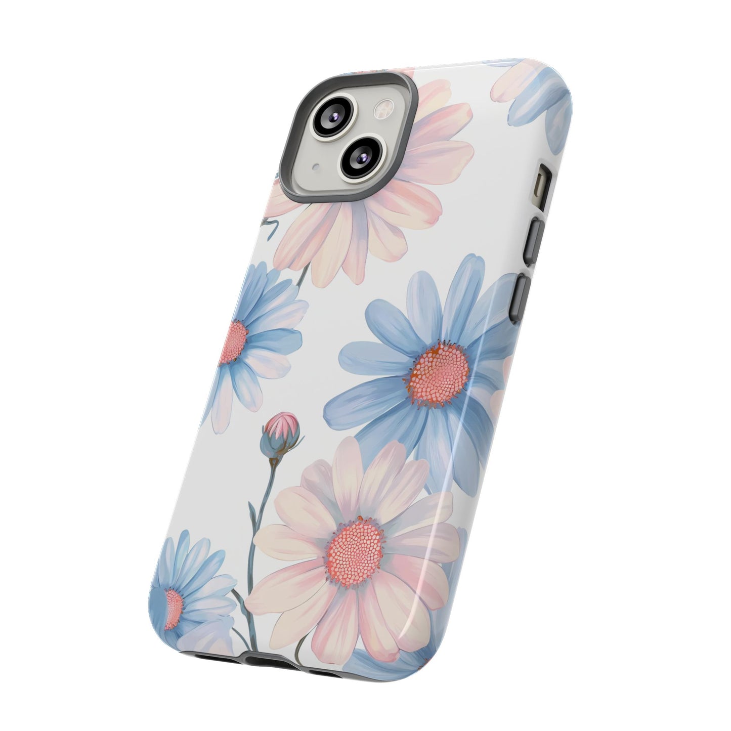 Cute iPhone Case – Blue and Pink Flowers