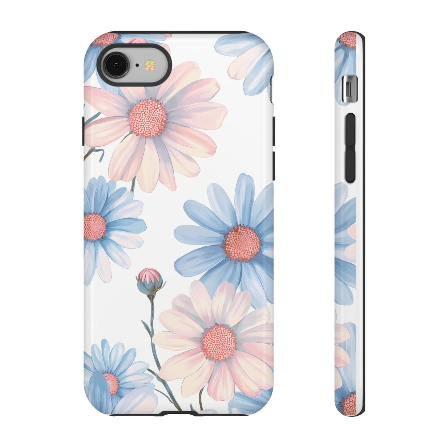 Cute iPhone Case – Blue and Pink Flowers