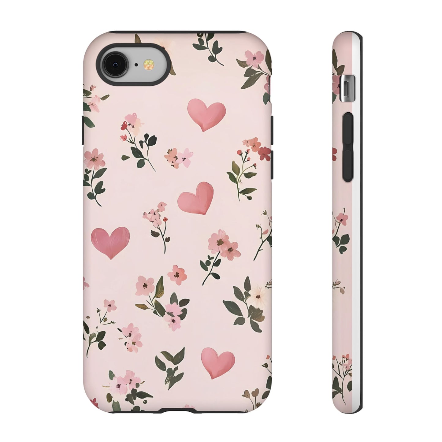 iPhone Case – Cute Pink Heart Flower Design