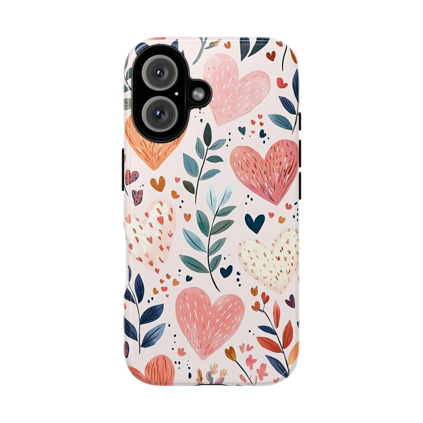 iPhone Case Cute Pink Heart Flower Phone Case Durable Trendy iPhone Tech Accessories