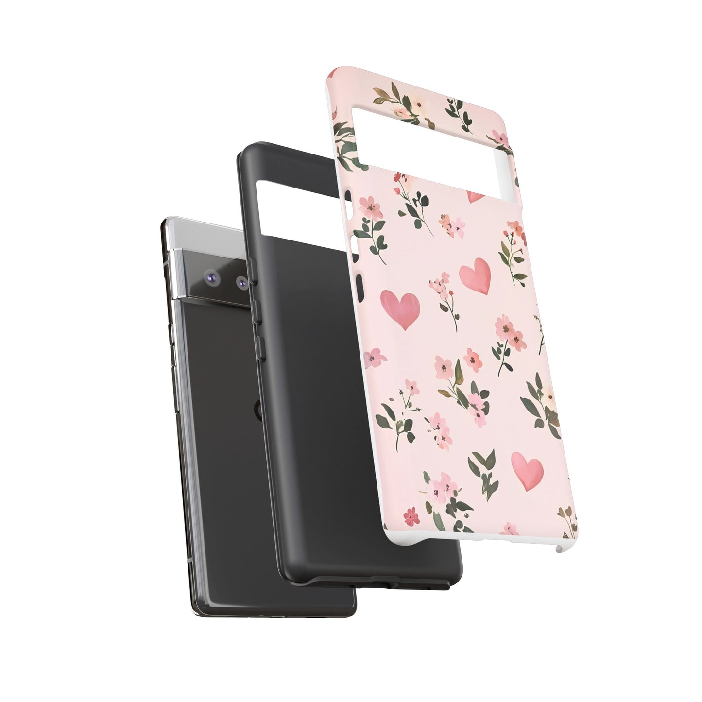 iPhone Case – Cute Pink Heart Flower Design