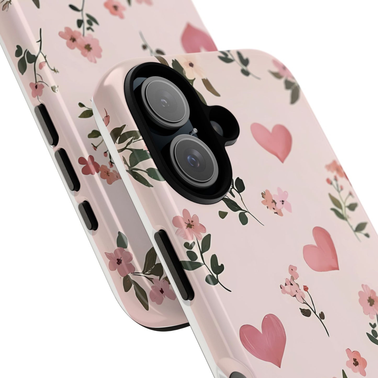 iPhone Case – Cute Pink Heart Flower Design