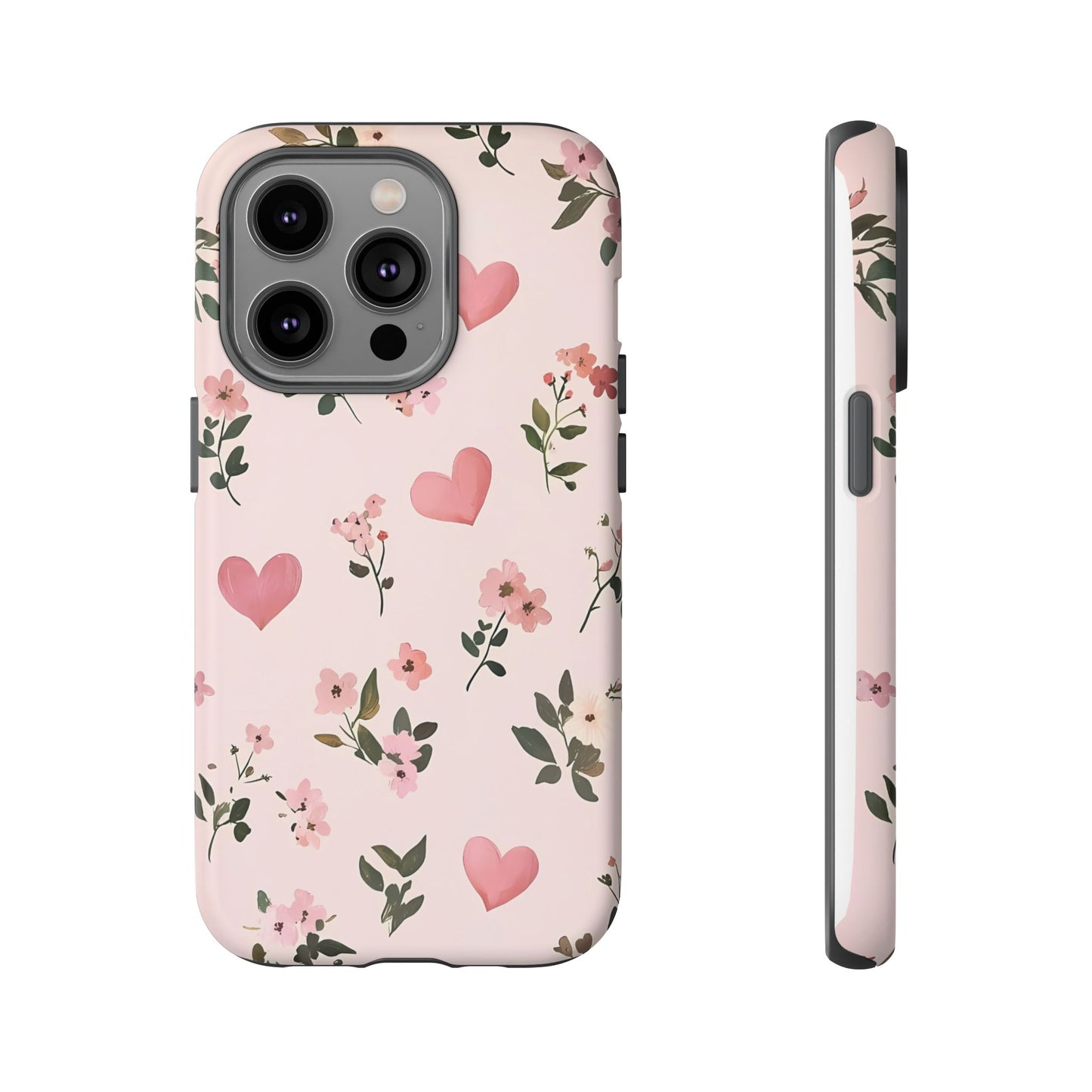 iPhone Case – Cute Pink Heart Flower Design