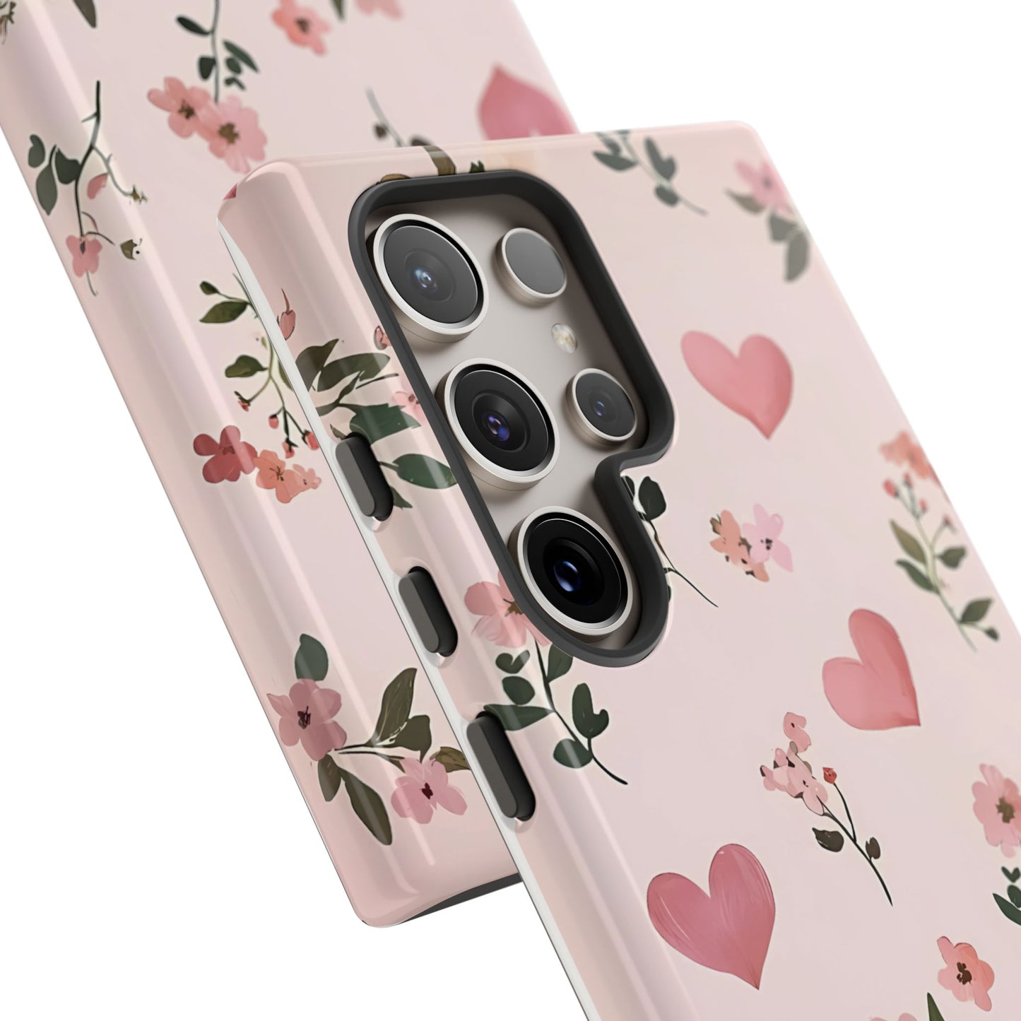 iPhone Case – Cute Pink Heart Flower Design