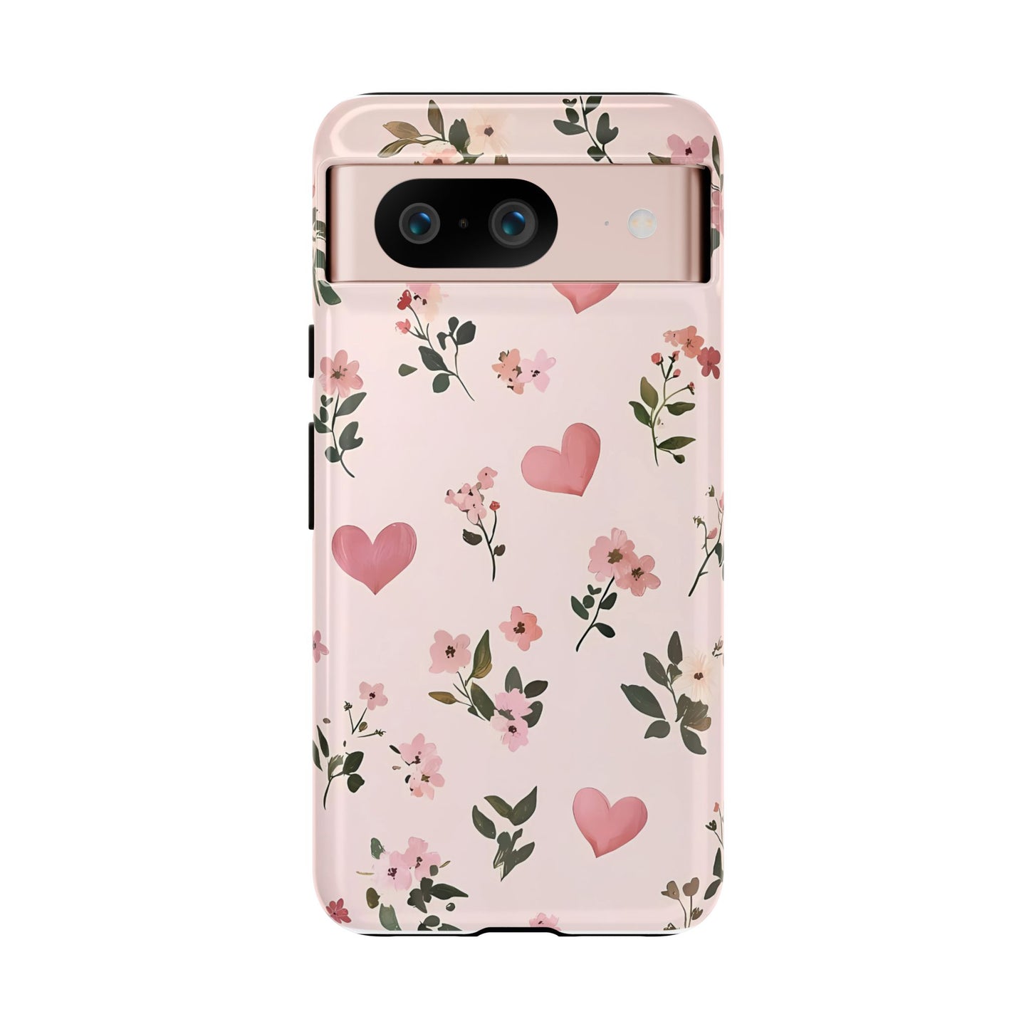 iPhone Case – Cute Pink Heart Flower Design