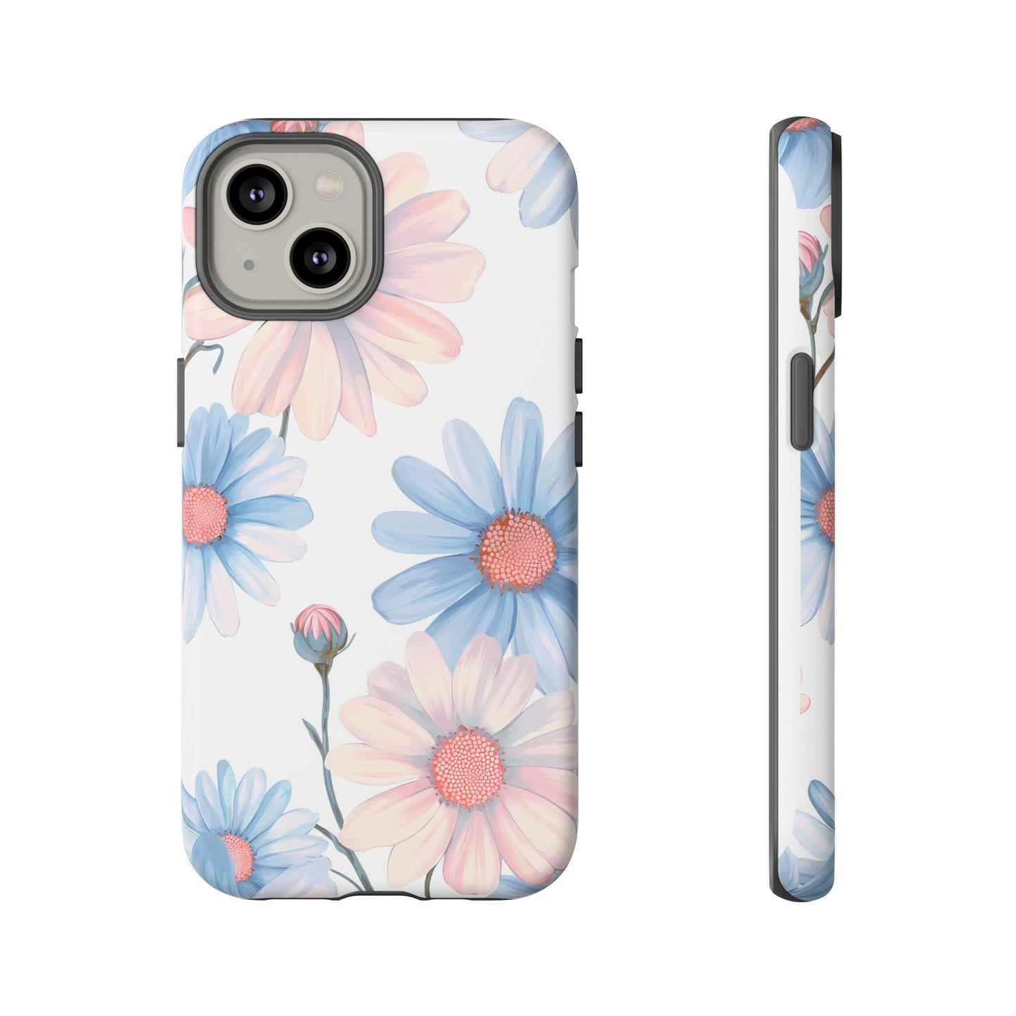 Cute iPhone Case – Blue and Pink Flowers