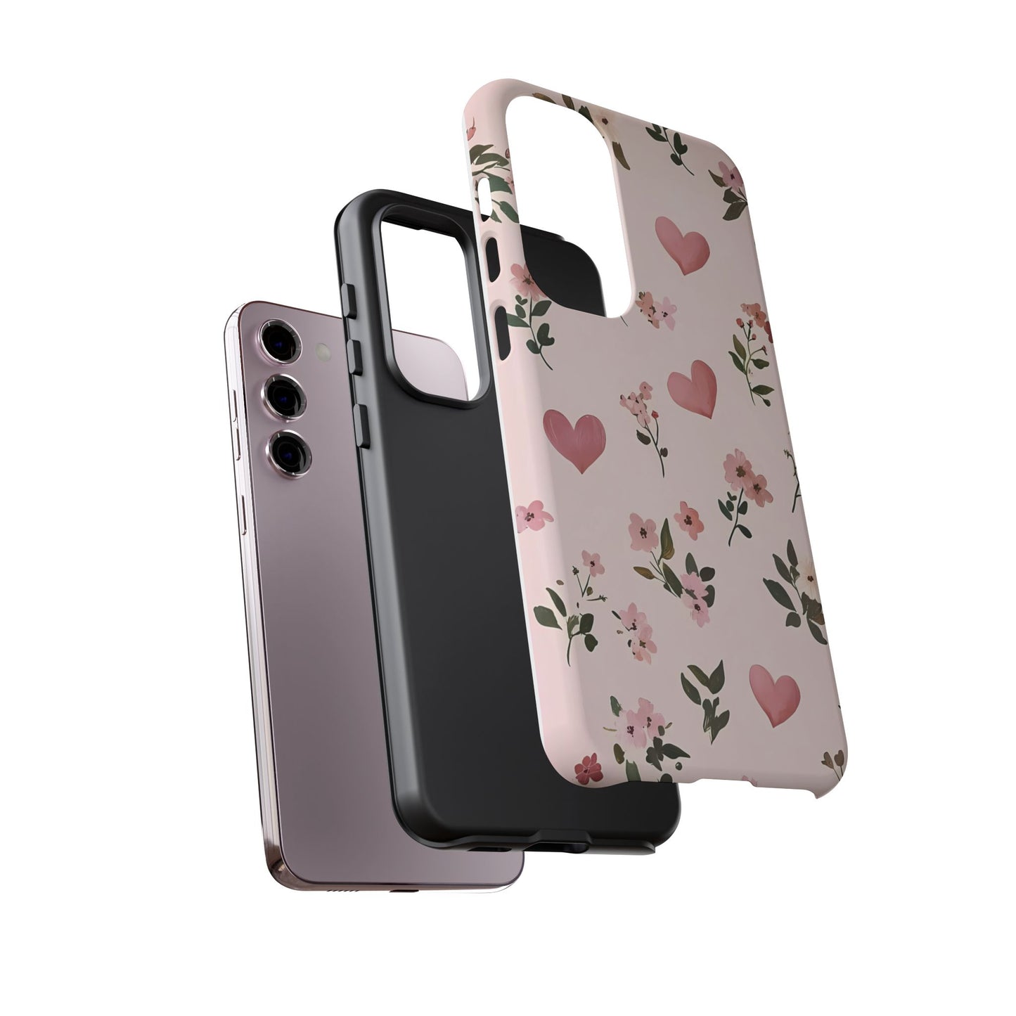 iPhone Case – Cute Pink Heart Flower Design