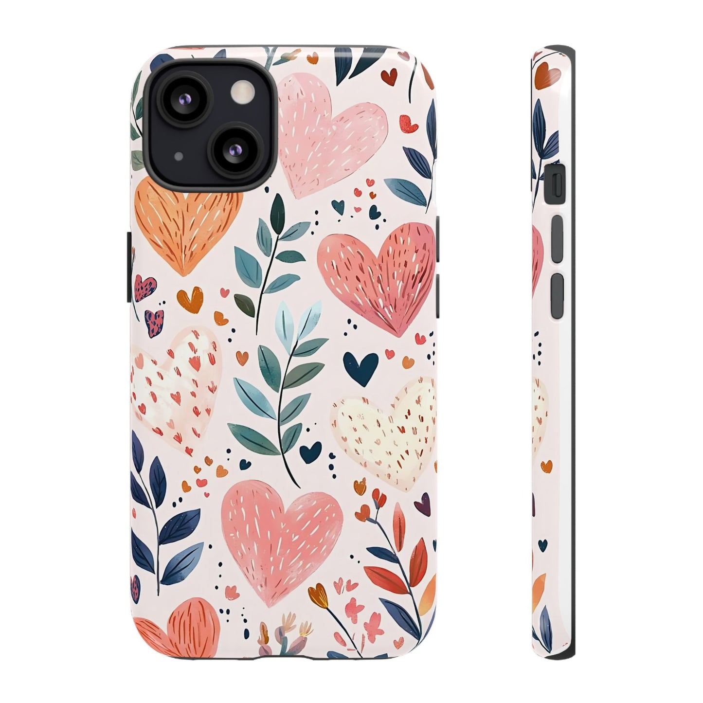 iPhone Case Cute Pink Heart Flower Phone Case Durable Trendy iPhone Tech Accessories