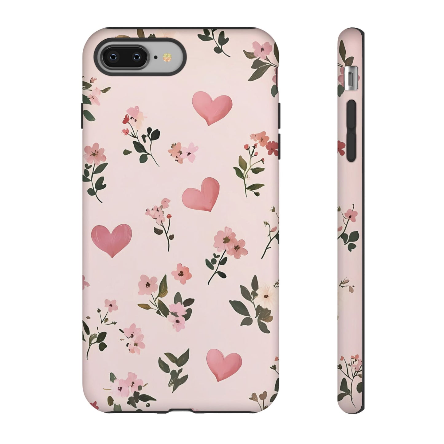 iPhone Case – Cute Pink Heart Flower Design