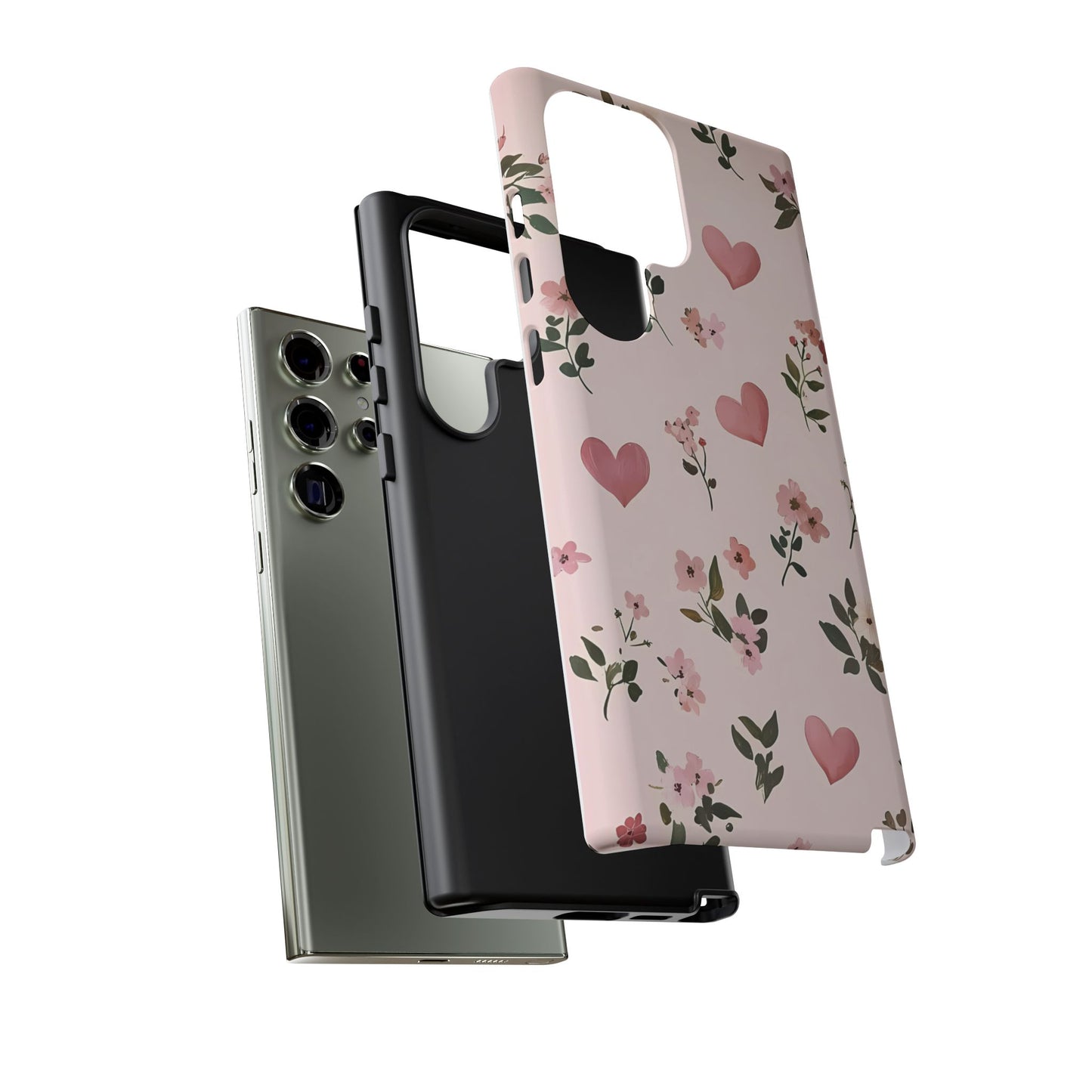 iPhone Case – Cute Pink Heart Flower Design