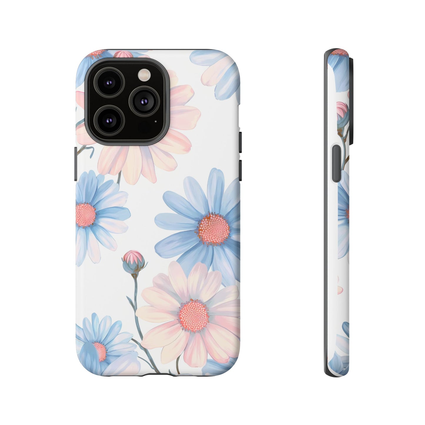 Cute iPhone Case – Blue and Pink Flowers