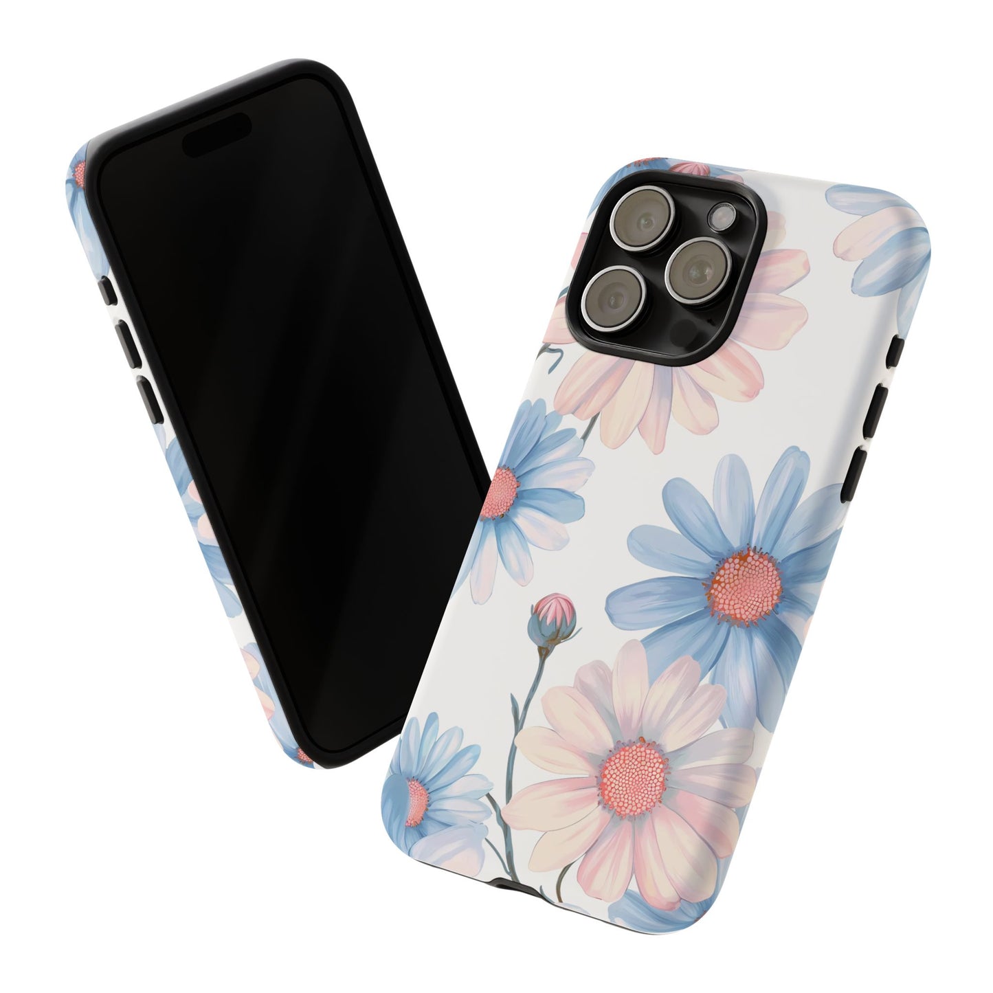 Cute iPhone Case – Blue and Pink Flowers