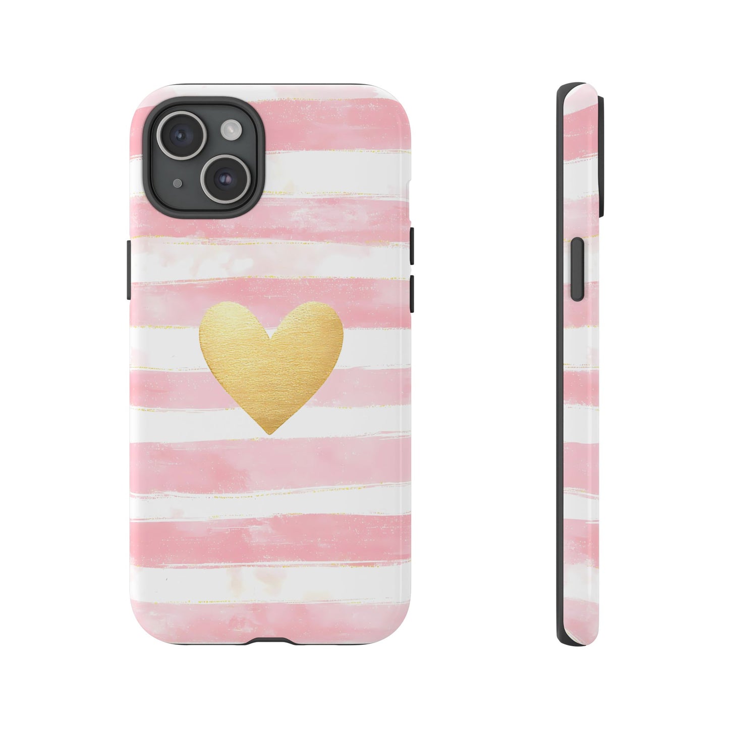 iPhone case - Pink and white striped