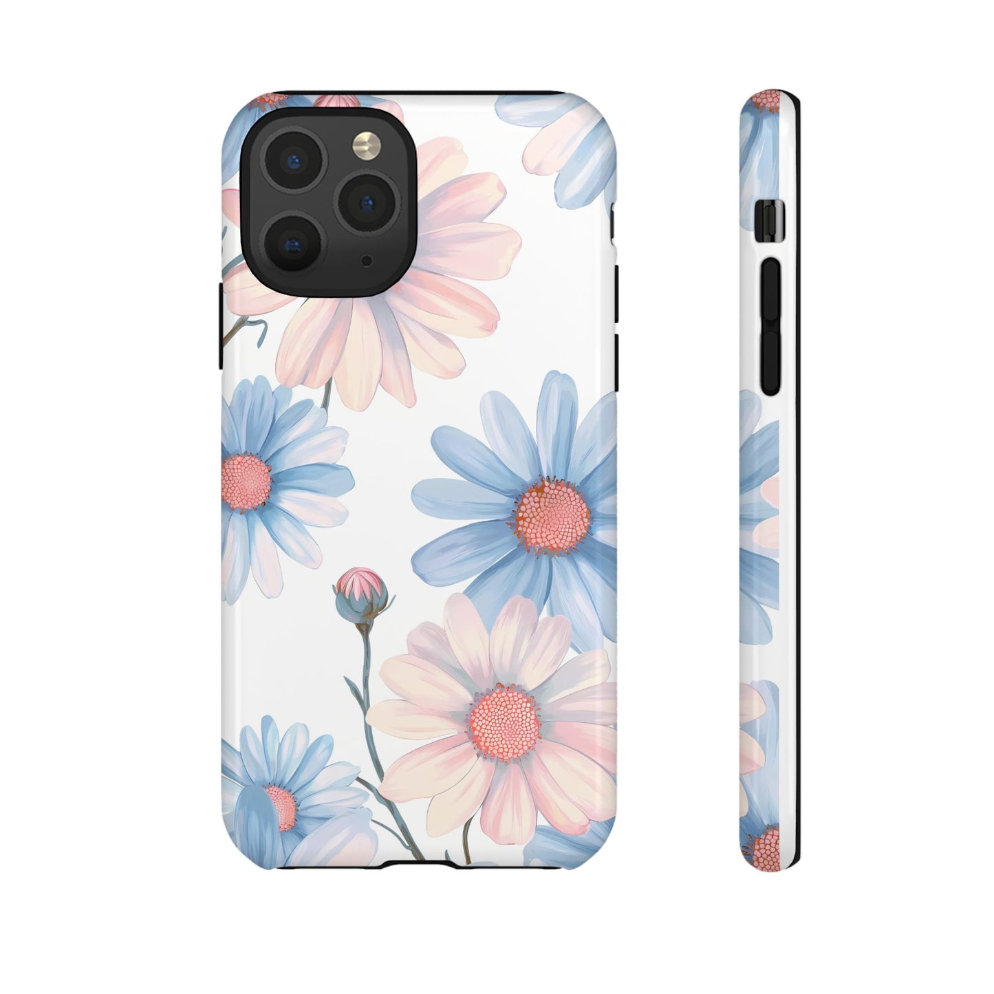 Cute iPhone Case – Blue and Pink Flowers