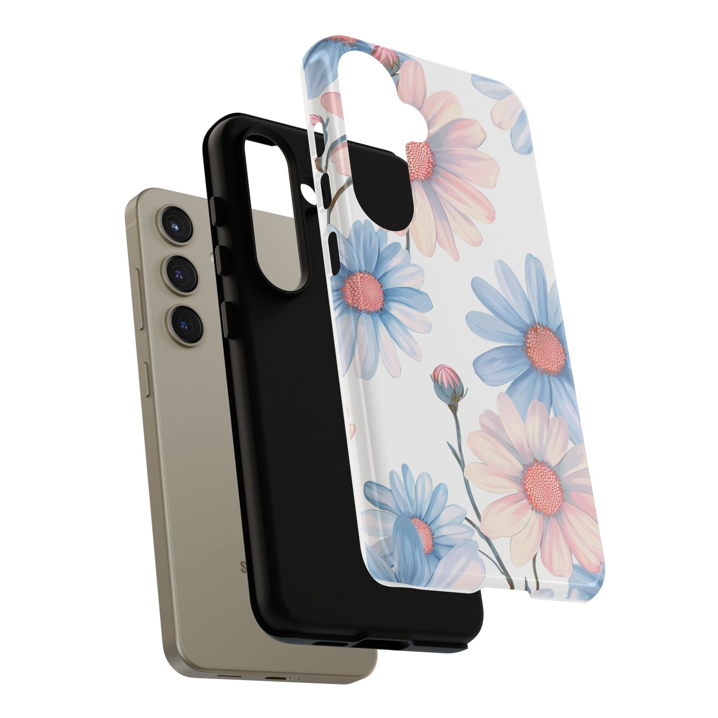 Cute iPhone Case – Blue and Pink Flowers