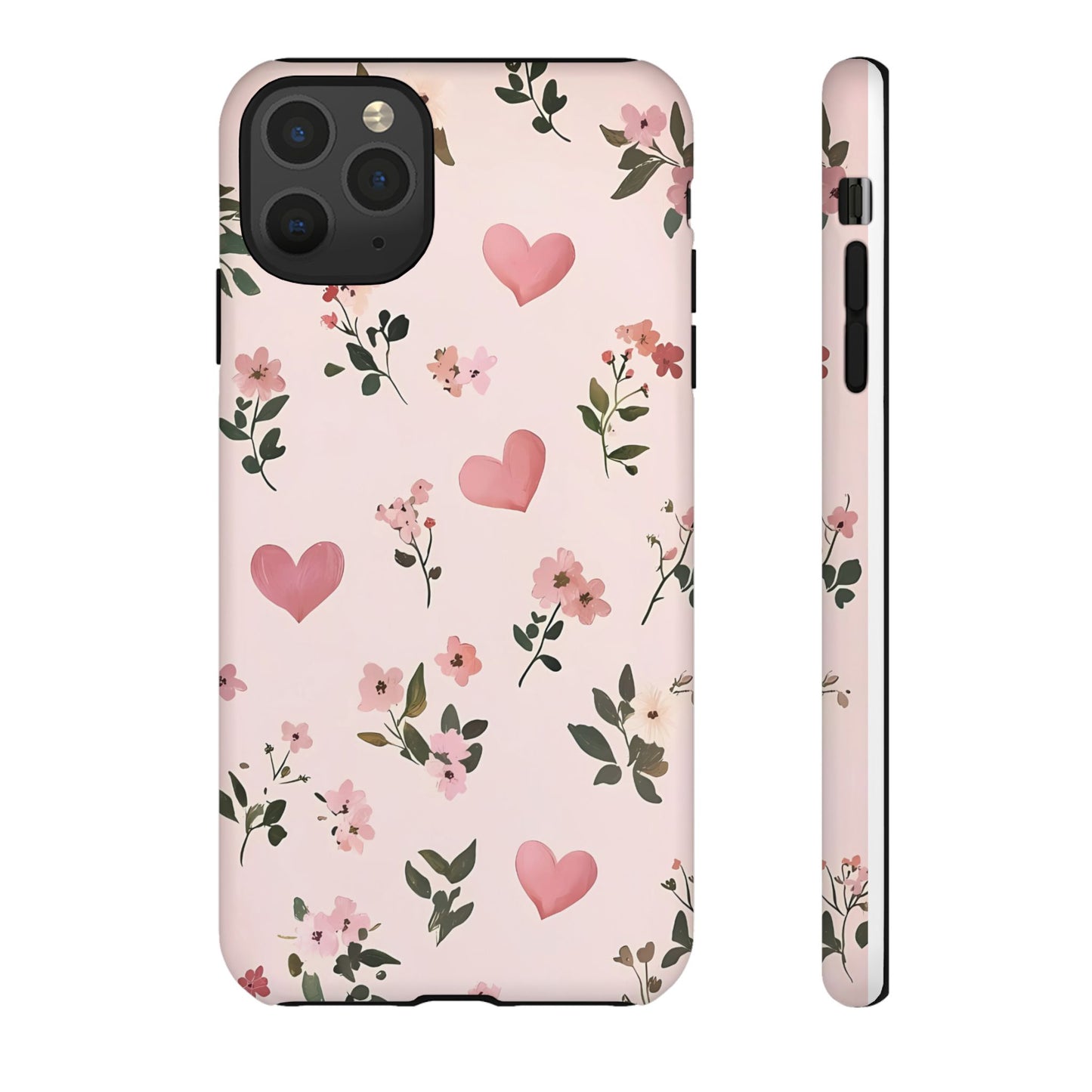 iPhone Case – Cute Pink Heart Flower Design