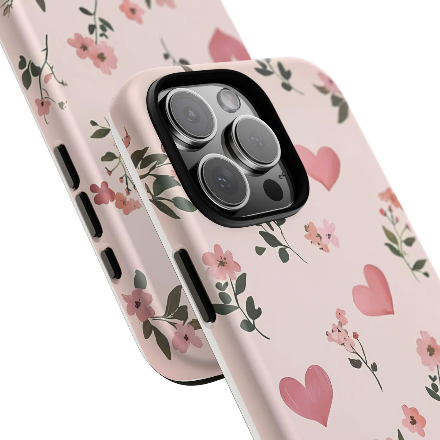 iPhone Case – Cute Pink Heart Flower Design