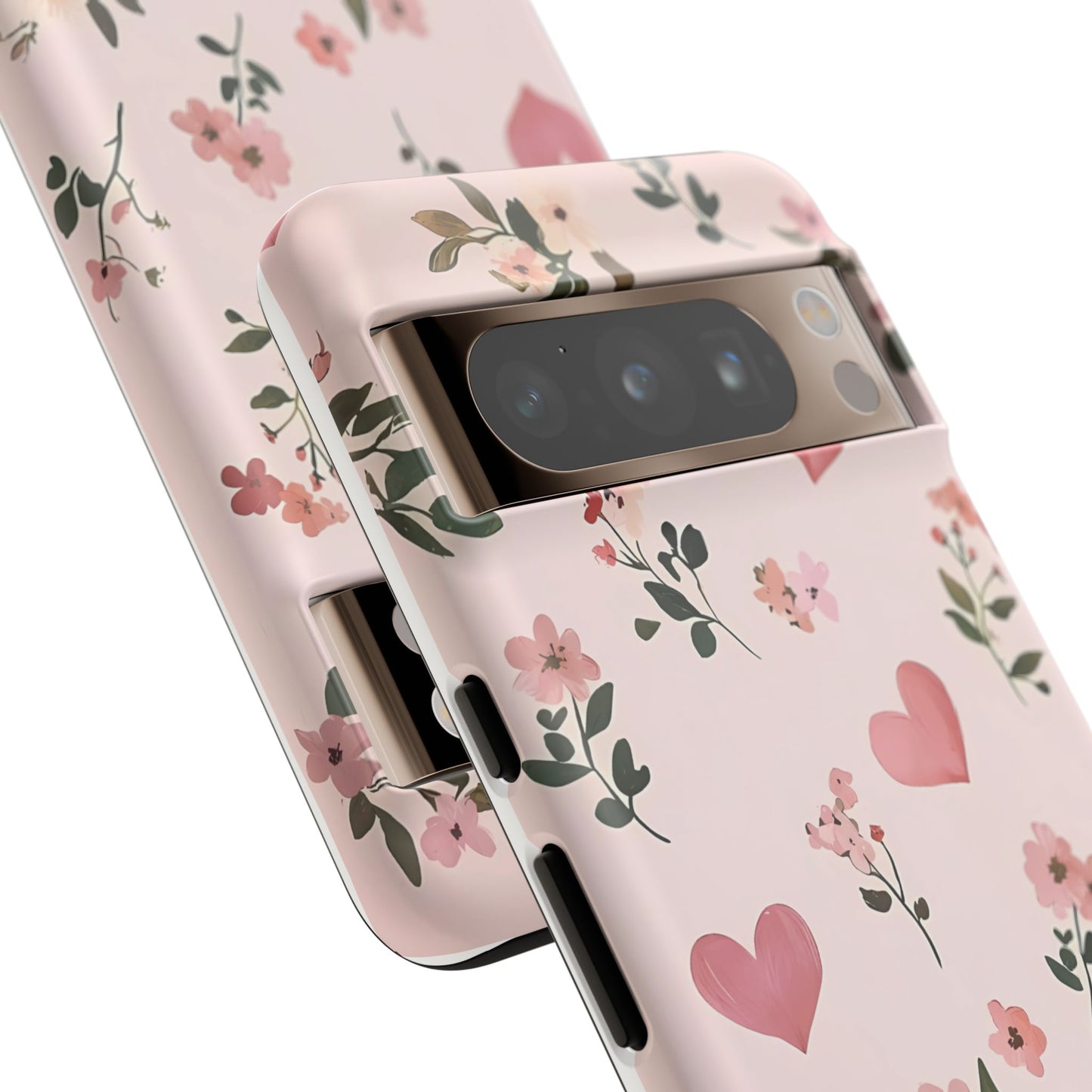 iPhone Case – Cute Pink Heart Flower Design