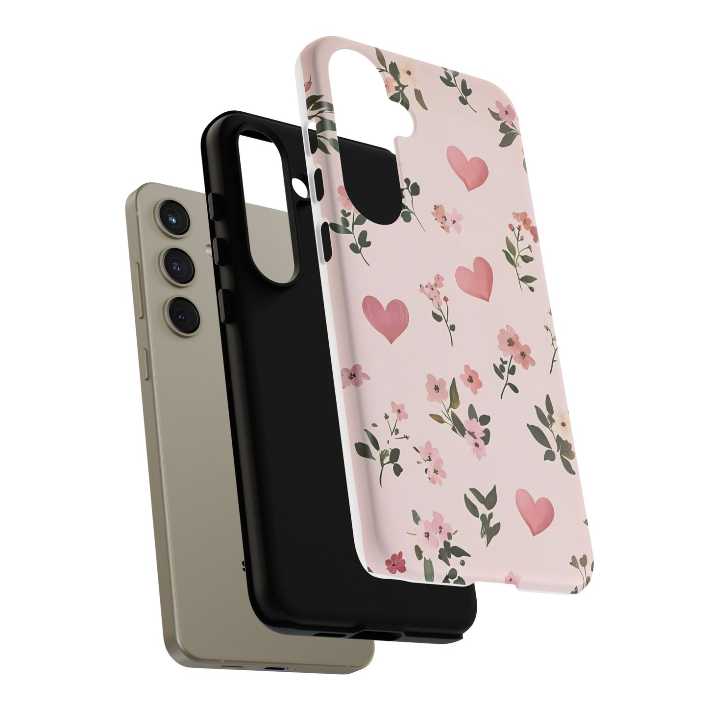 iPhone Case – Cute Pink Heart Flower Design