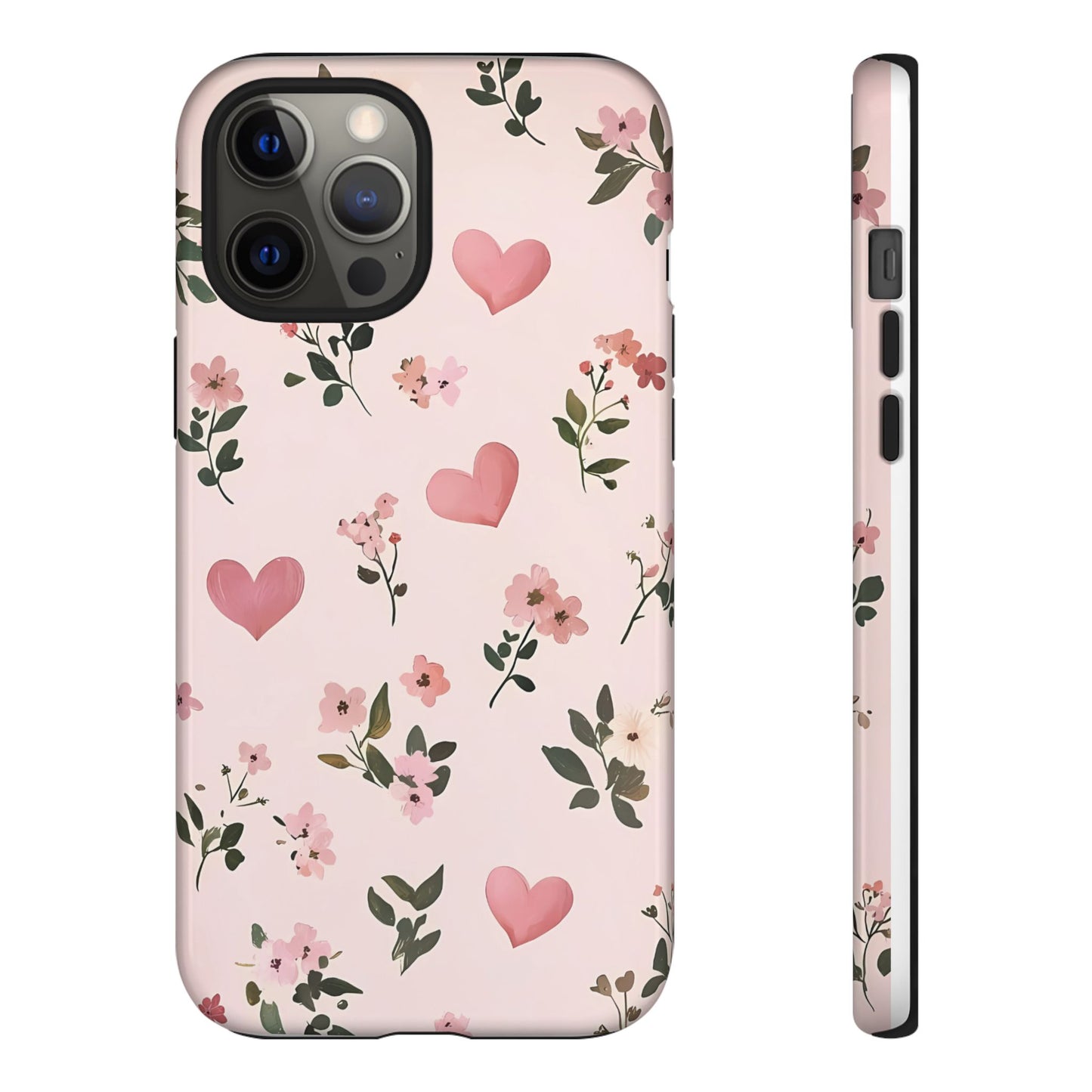 iPhone Case – Cute Pink Heart Flower Design