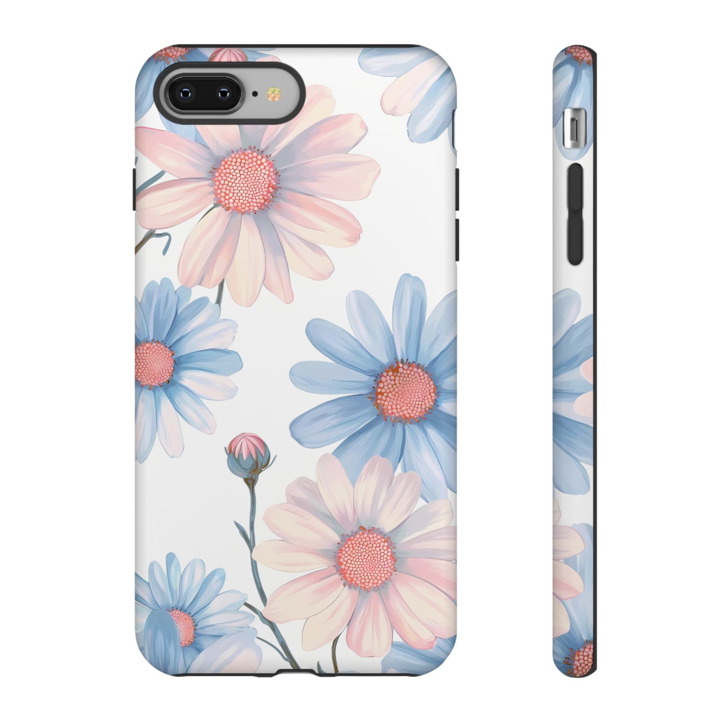 Cute iPhone Case – Blue and Pink Flowers