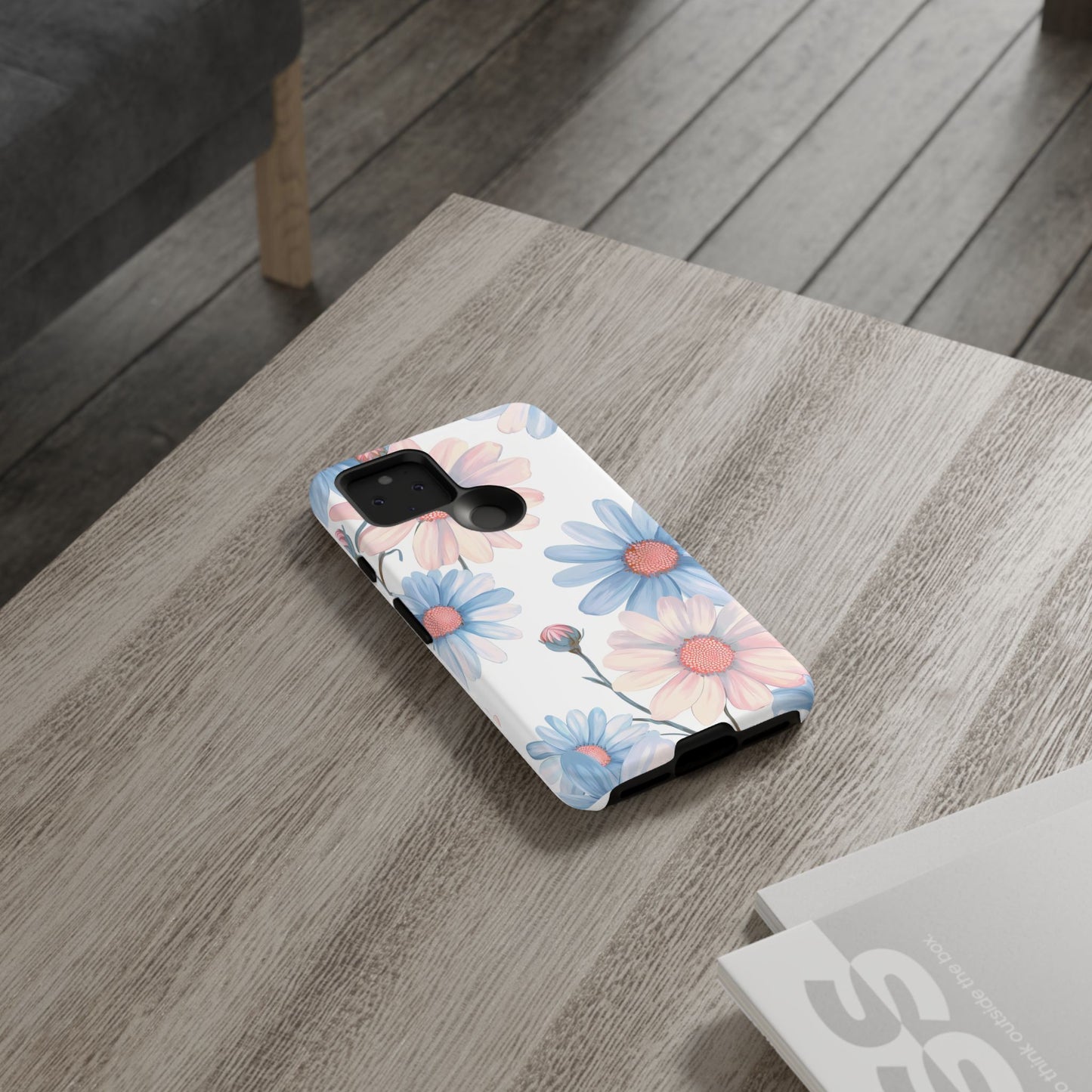 Cute iPhone Case – Blue and Pink Flowers