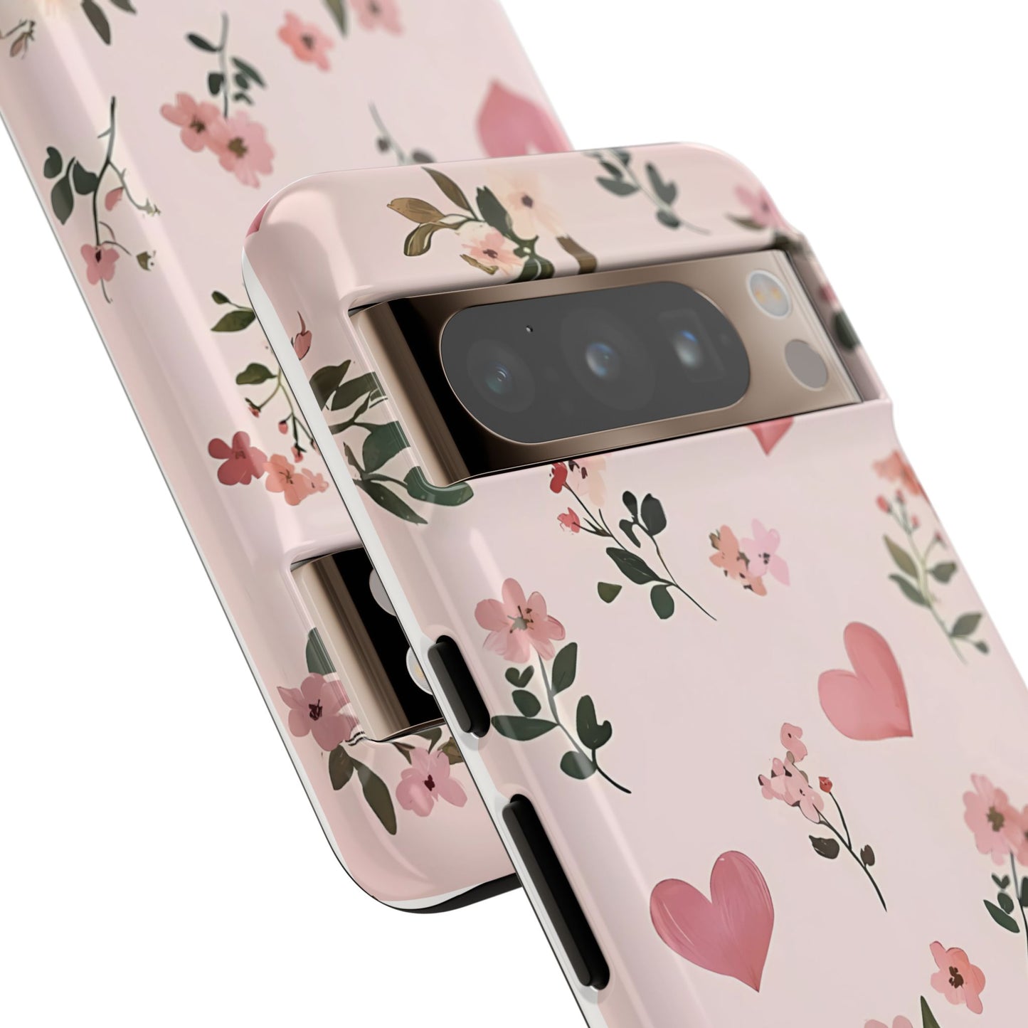 iPhone Case – Cute Pink Heart Flower Design