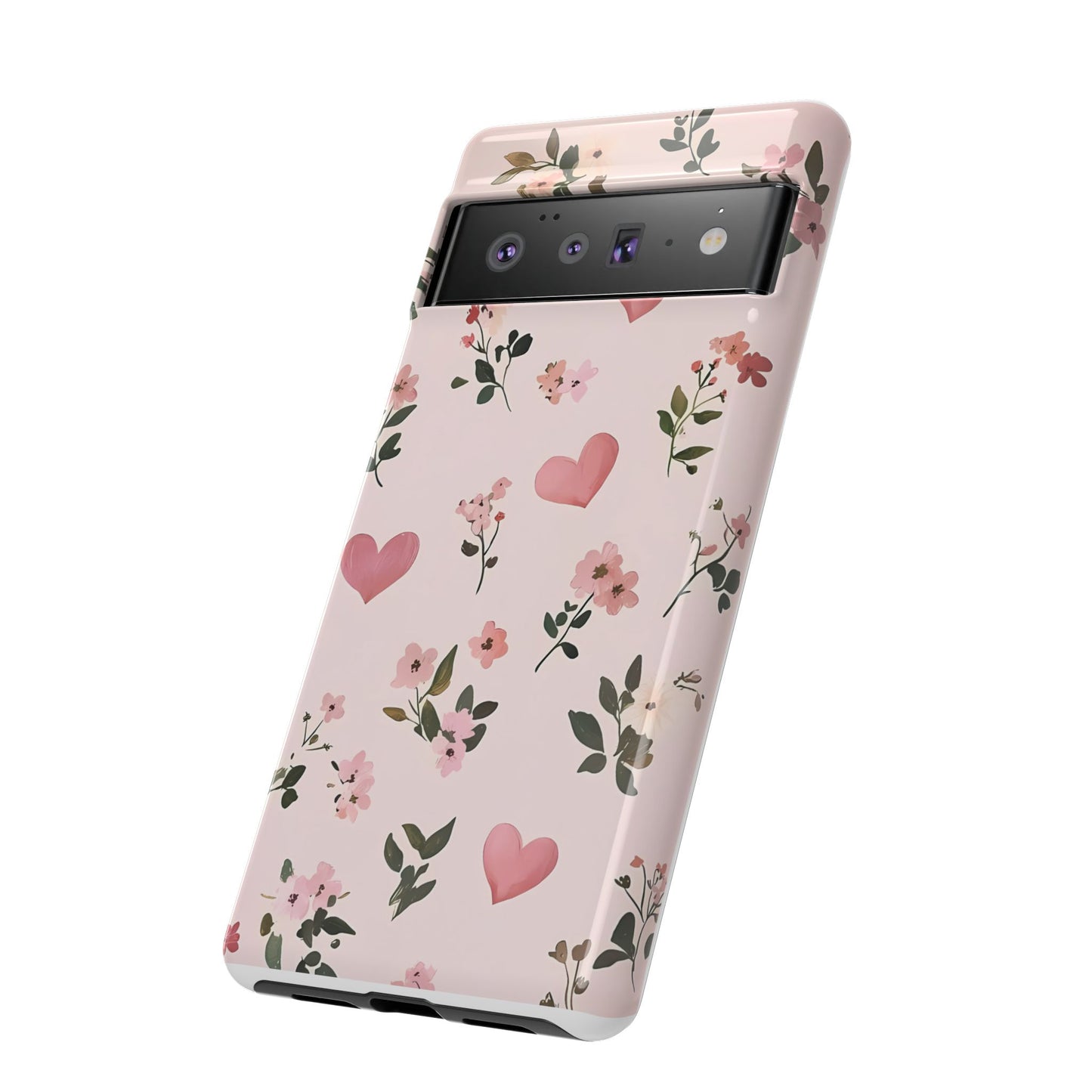 iPhone Case – Cute Pink Heart Flower Design